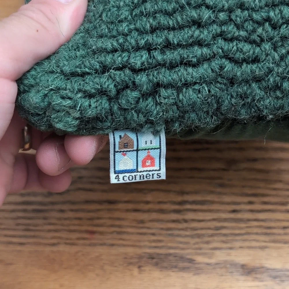 Mackinac Velvet Dark Green Hooked Textured Pillow Chandler 4 Corners